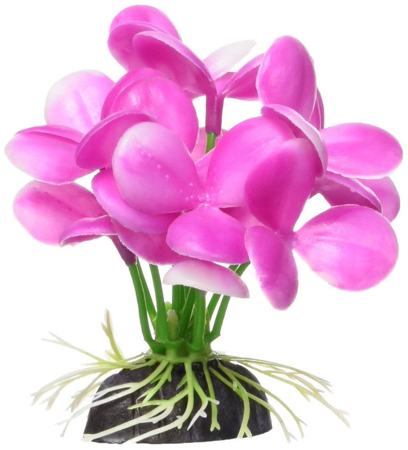 Marina Betta Pink Orchid Aquarium Plastic Plant, 2.75-Inch - Image 2